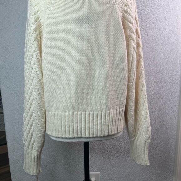 New! Sincerely Jules Off White Pull-On High Neck Soft Women’s Sweater Sz M - Picture 7 of 11